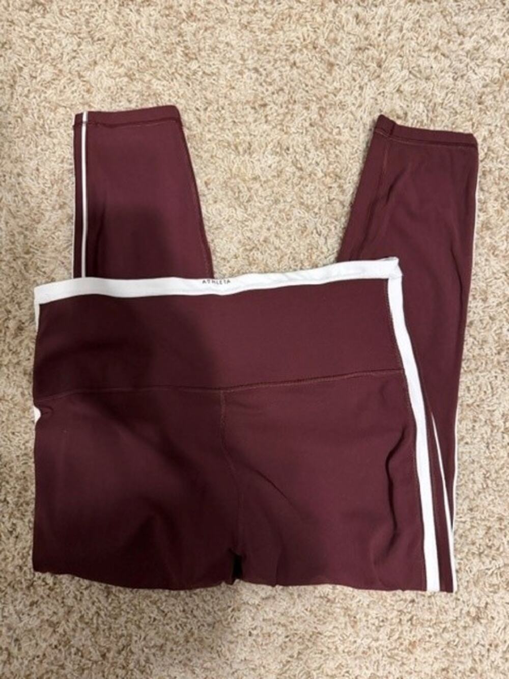 Elation Sport Stripe 7/8 Legging - Garnet/White - XL
